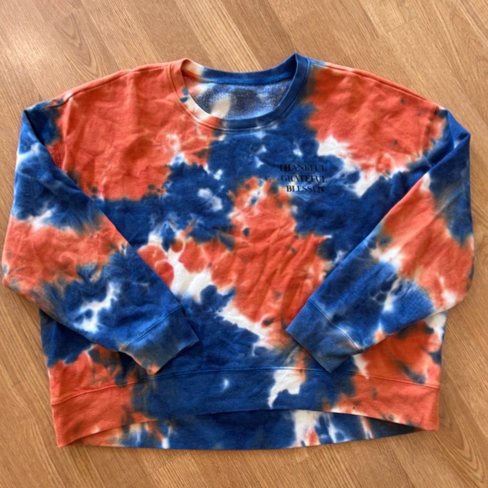 Rebellious One Tie-Dye Sweatshirt in Blue and Orange